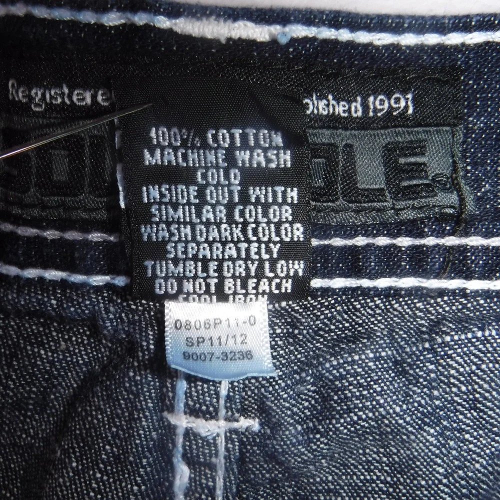 Southpole 4187 Men's 44 Baggy Denim Shorts Dark Wash Y2K Hip Hop Streetwear 4187